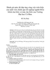 Đánh giá mức độ đáp ứng công việc trên biển của sinh viên chính quy tốt nghiệp ngành Điều khiển tàu biển và máy tàu biển của Trường Đại học Cà Mau