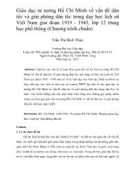 Giáo dục tư tưởng Hồ Chí Minh về vấn đề dân tộc và giải phóng dân tộc trong dạy học lịch sử Việt Nam giai đoạn 1919 - 1945, lớp 12 trung học phổ thông (Chương trình chuẩn)