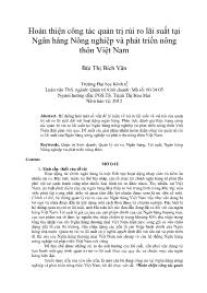 Hoàn thiện công tác quản trị rủi ro lãi suất tại Ngân hàng Nông nghiệp và phát triển nông thôn Việt Nam