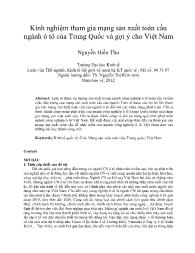 Kinh nghiệm tham gia mạng sản xuất toàn cầu ngành ô tô của Trung Quốc và gợi ý cho Việt Nam