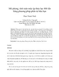 Mô phỏng, tính toán máy ép thủy lực 400 tấn bằng phương pháp phần tử hữu hạn