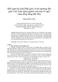 Mối quan hệ giữa Phật giáo và tín ngưỡng dân gian Việt Nam (Qua nghiên cứu một số ngôi chùa đồng bằng Bắc Bộ)