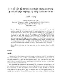 Một số vấn đề đảm bảo an toàn thông tin trong giao dịch điện tử phục vụ công tác hành chính