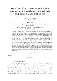 Một số vấn đề lý luận cơ bản về nhà nước pháp quyền và thực tiễn xây dựng nhà nước pháp quyền ở Việt Nam hiện nay