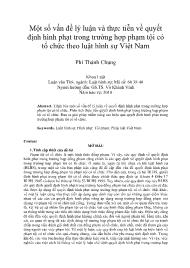 Một số vấn đề lý luận và thực tiễn về quyết định hình phạt trong trường hợp phạm tội có tổ chức theo luật hình sự Việt Nam