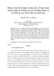 Một số vấn đề lý luận và thực tiễn về thực hành quyền công tố và kiểm sát xét xử phúc thẩm vụ án hình sự của Viện kiểm sát nhân dân