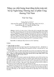Nâng cao chất lượng hoạt động kiểm toán nội bộ tại Ngân hàng Thương mại cổ phần Công thương Việt Nam