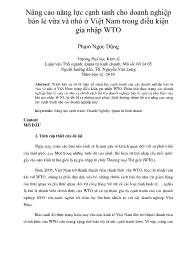 Nâng cao năng lực cạnh tanh cho doanh nghiệp bán lẻ vừa và nhỏ ở Việt Nam trong điều kiện gia nhập WTO