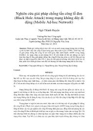 Nghiên cứu giải pháp chống tấn công lỗ đen (Black Hole Attack) trong mạng không dây di động (Mobile Ad-Hoc Network)