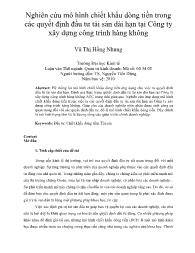 Nghiên cứu mô hình chiết khấu dòng tiền trong các quyết định đầu tư tài sản dài hạn tại Công ty xây dựng công trình hàng không