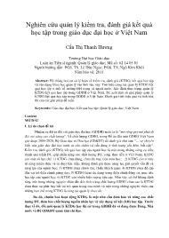 Nghiên cứu quản lý kiểm tra, đánh giá kết quả học tập trong giáo dục đại học ở Việt Nam