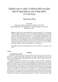 Nghiên cứu so sánh về trình tự điều tra giữa luật tố tụng hình sự của Trung Quốc và Việt Nam