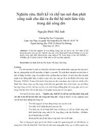 Nghiên cứu, thiết kế và chế tạo mô đun phát công suất cho đài ra đa thế hệ mới làm việc trong dải sóng dm