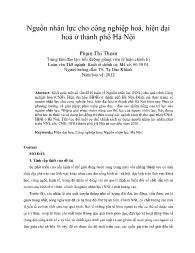 Nguồn nhân lực cho công nghiệp hoá, hiện đại hoá ở thành phố Hà Nội