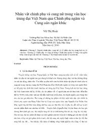 Nhân vật chinh phụ và cung nữ trong văn học trung đại Việt Nam qua Chinh phụ ngâm và Cung oán ngân khúc