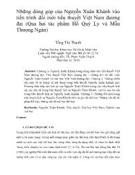 Những đóng góp của Nguyễn Xuân Khánh vào tiến trình đổi mới tiểu thuyết Việt Nam đương đại (Qua hai tác phẩm Hồ Quý Ly và Mẫu Thượng Ngàn)