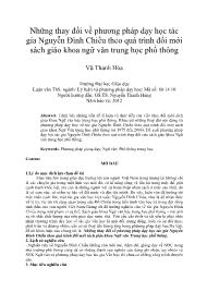 Những thay đổi về phương pháp dạy học tác gia Nguyễn Đình Chiểu theo quá trình đổi mới sách giáo khoa ngữ văn trung học phổ thông