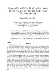 Phạm trù lễ của Khổng Tử và ý nghĩa của nó đối với việc giáo dục đạo đức cho học sinh Việt Nam hiện nay