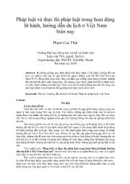 Pháp luật và thực thi pháp luật trong họat động lữ hành, hướng dẫn du lịch ở Việt Nam hiện nay