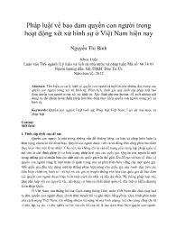 Pháp luật về bảo đảm quyền con người trong hoạt động xét xử hình sự ở Việt Nam hiện nay