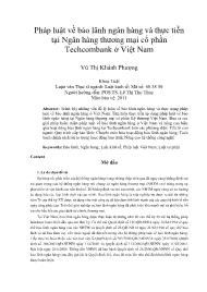 Pháp luật về bảo lãnh ngân hàng và thực tiễn tại Ngân hàng thương mại cổ phần Techcombank ở Việt Nam