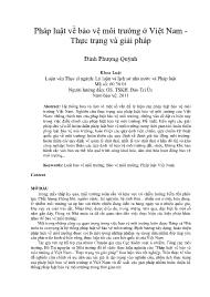 Pháp luật về bảo vệ môi trường ở Việt Nam -Thực trạng và giải pháp