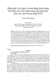 Pháp luật về tổ chức và hoạt động kinh doanh bảo hiểm của Việt Nam trong tiến trình thực hiện các cam kết gia nhập WTO