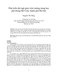 Phát triển đội ngũ giáo viên trường trung học phổ thông Mê Linh, thành phố Hà Nội