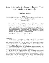 Quản lý nhà nước về giáo dục và đào tạo – Thực trạng và giải pháp hoàn thiện