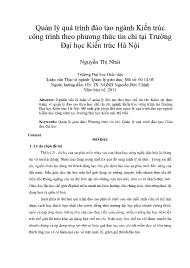 Quản lý quá trình đào tạo ngành Kiến trúc công trình theo phương thức tín chỉ tại Trường Đại học Kiến trúc Hà Nội