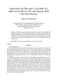 Quan niệm của Nho giáo về gia đình và ý nghĩa của nó đối với việc xây dựng gia đình Việt Nam hiện nay
