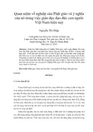 Quan niệm về nghiệp của Phật giáo và ý nghĩa của nó trong việc giáo dục đạo đức con người Việt Nam hiện nay