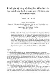 Rèn luyện kỹ năng hệ thống hóa kiến thức cho học sinh trong dạy học sinh học 12 ( Sách giáo khoa Ban cơ bản)