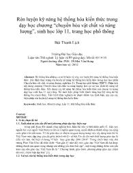 Rèn luyện kỹ năng hệ thống hóa kiến thức trong dạy học chương “chuyển hóa vật chất và năng lượng”, sinh học lớp 11, trung học phổ thông