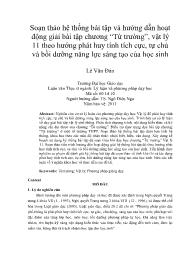 Soạn thảo hệ thống bài tập và hướng dẫn hoạt động giải bài tập chương “Từ trường”, vật lý 11 theo hướng phát huy tính tích cực, tự chủ và bồi dưỡng năng lực sáng tạo của học sinh