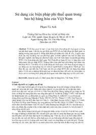 Sử dụng các biện pháp phi thuế quan trong bảo hộ hàng hóa của Việt Nam