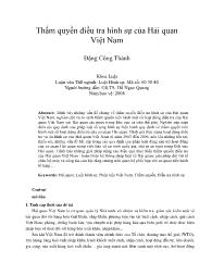 Thẩm quyền điều tra hình sự của Hải quan Việt Nam