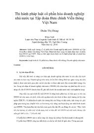 Thi hành pháp luật cổ phần hóa doanh nghiệp nhà nước tại Tập đoàn Bưu chính Viễn thông Việt Nam