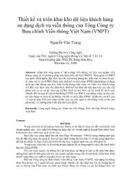Thiết kế và triển khai kho dữ liệu khách hàng sử dụng dịch vụ viễn thông của Tổng Công ty Bưu chính Viễn thông Việt Nam (VNPT)