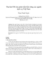 Thu hút FDI cho phát triển bền vững các ngành dịch vụ Việt Nam