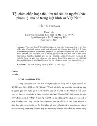 Tội chứa chấp hoặc tiêu thụ tài sản do người khác phạm tội mà có trong luật hình sự Việt Nam