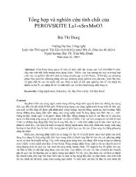 Tổng hợp và nghiên cứu tính chất của PEROVSKITE La1-XSrxMnO3