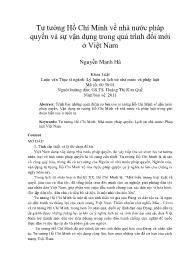 Tư tưởng Hồ Chí Minh về nhà nước pháp quyền và sự vận dụng trong quá trình đổi mới ở Việt Nam