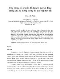 Ước lượng trễ truyền để định vị máy di động thông qua hệ thống thông tin di động mặt đất