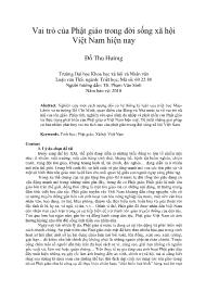 Vai trò của Phật giáo trong đời sống xã hội Việt Nam hiện nay