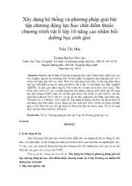 Xây dựng hệ thống và phương pháp giải bài tập chương động lực học chất điểm thuộc chương trình vật lí lớp 10 nâng cao nhằm bồi dưỡng học sinh giỏi