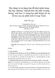 Xây dựng và sử dụng bản đồ khái niệm trong dạy học chương “chuyển hóa vật chất và năng lương” sinh học 11 trung học phổ thông với sự hỗ trợ của các phần mềm Cmap Tools