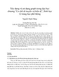 Xây dựng và sử dụng graph trong dạy học chương “Cơ chế di truyền và biến dị”, Sinh học 12 trung học phổ thông