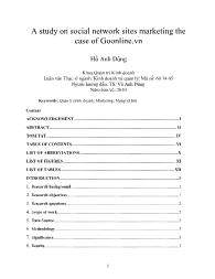 A study on social network sites marketing the case of Goonline.vn