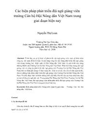 Các biện pháp phát triển đội ngũ giảng viên trường Cán bộ Hội Nông dân Việt Nam trong giai đoạn hiện nay
